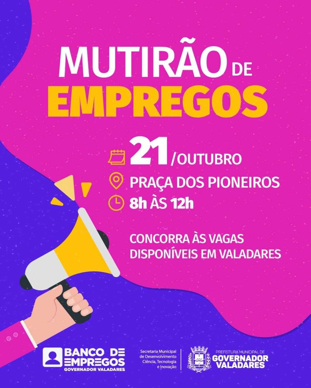 Prefeitura Municipal De Governador Valadares Mutirão De Empregos De Valadares Já Conta Com 1495